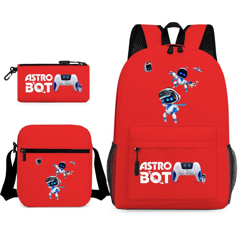 Teen Schoolbag, Universe Robot, Primary School Student Starry Sky Personality Heat Transfer Backpack Three-piece Set