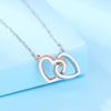 Серебряное ожерелье Doppel Herz Color Separation Light Luxury Minority Rose Gold с пряжкой в форме сердца из стерлингового серебра S925 пробы