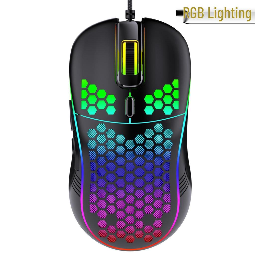 Эргономичная проводная/беспроводная игровая мышь с RGB-подсветкой и полым дизайном