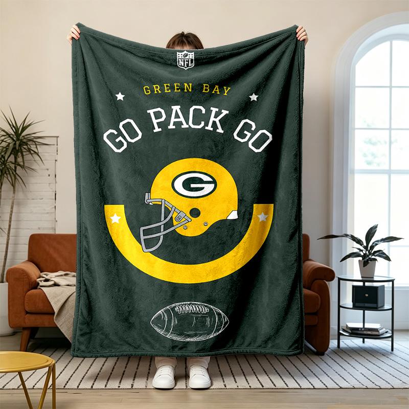 Green Bay Packers Soft and comfortable flannel Suitable for sofas living rooms outdoor camping travel and also makes a great anniversary gif