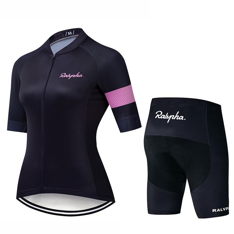 Womens Cycling Jersey Set Quick-Dry Breathable Short Sleeve Bike Apparel Sportswear