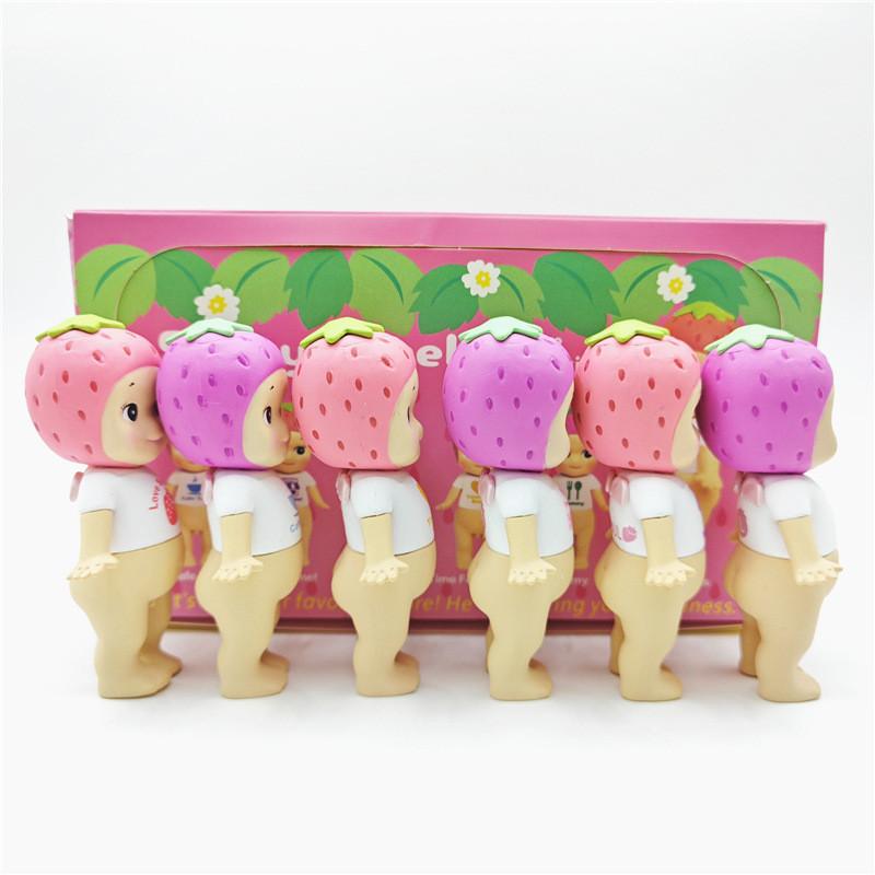 Очаровательные Фигурки Ангелов-Клубничек Blind Box ПВХ Коллекционные Игрушки Для Тортов Подарки
