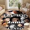 Custom Name Personalized Damon Salvatore Print Round Rug, Versatile Home Decor Carpet, for Playroom, Apartment, Balcony, Entryway, Hallway Gift