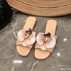 Trendy Summer New Flower Design Flat Bottomed Sandals for Outdoor Wear On The Beach Women's One-piece Sandals for Daily Use
