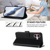 For iPhone 16 Leather Case Wallet Stand Phone Cover with Wrist Strap