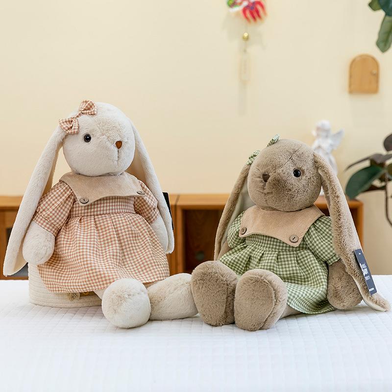 Hug Baby Sweet Bunny Plush Toy Soft Stuffed Animal Cuddly Sleeping Pillow for Kids Birthday Gift Machine Washable 12 Inches