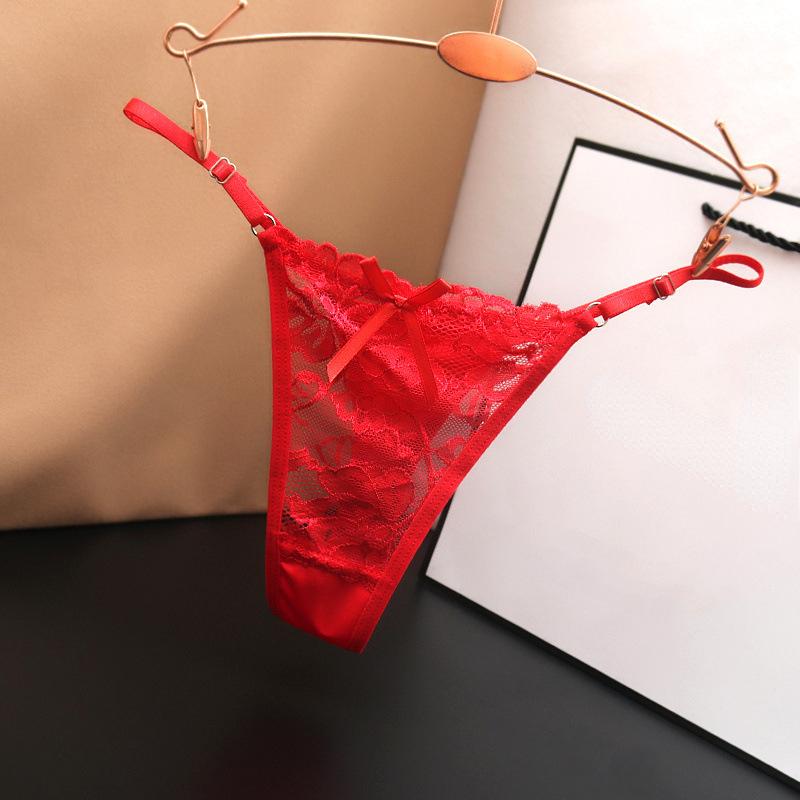 Adjustable Lace Thongs Panties Women's Sexy Lace Underwear Ultra-thin Seamless Thong Underpants Lingerie