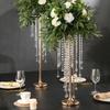 1PC Golden Flower Vase Reception Flower Stand For Wedding Party Tall Vases Centerpiece Table Decorations 3 Sizes