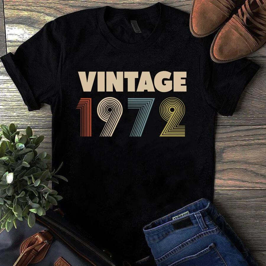 Vintage 1972 years old Unisex Men Women Men's and Women's T-shirts