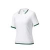 Comfortable Simple Versatile Color-Block Polo Shirt Women Tops Snow-White 162538126-1