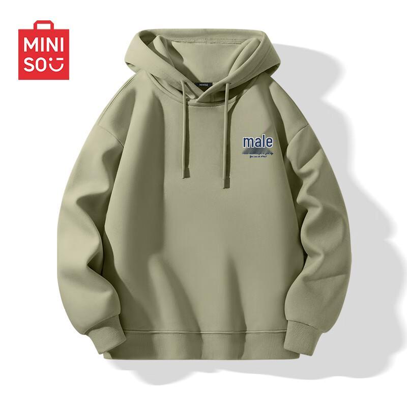 MINISO Men's Heavyweight Panda Badge Pullover Hoodie
