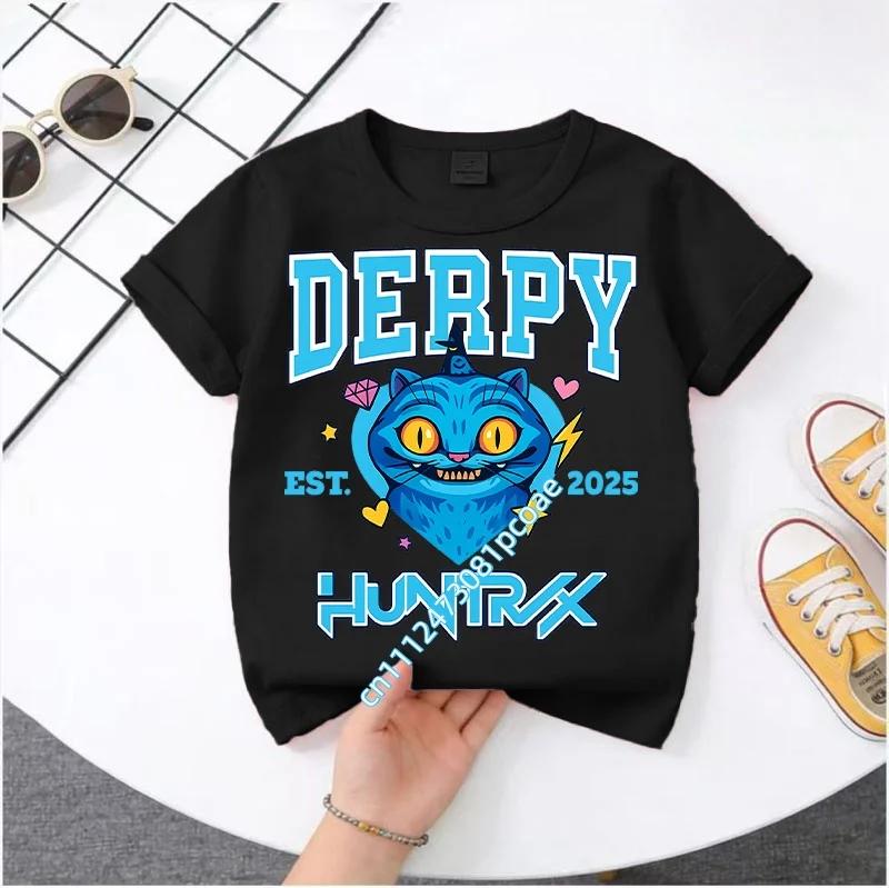 2026 Children's girls' K-pop demon hunter printed T-shirt, summer children's clothing, movie-themed T-shirt, short-sleeved top