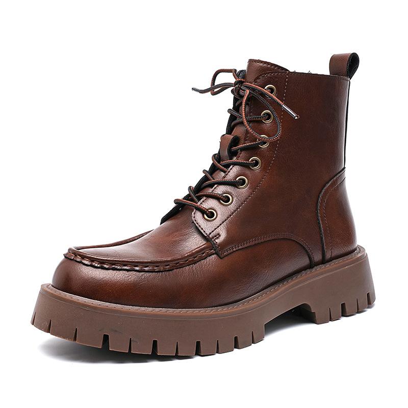 2024 осень новая мода толстый каблук ботинки Мартин мужские короткие рыцарские ботинки темперамент ins трендовый британский стиль 86689-A