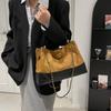 Women's Retro Suede Chain Tote Bag - Autumn 2025 Large Capacity Shoulder Handbag