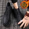 Men Handmade Leather Shoes Casual Hiking Boots Outdoor Winter Warm Ankle Boots High Top Walking Shoes Over Sized