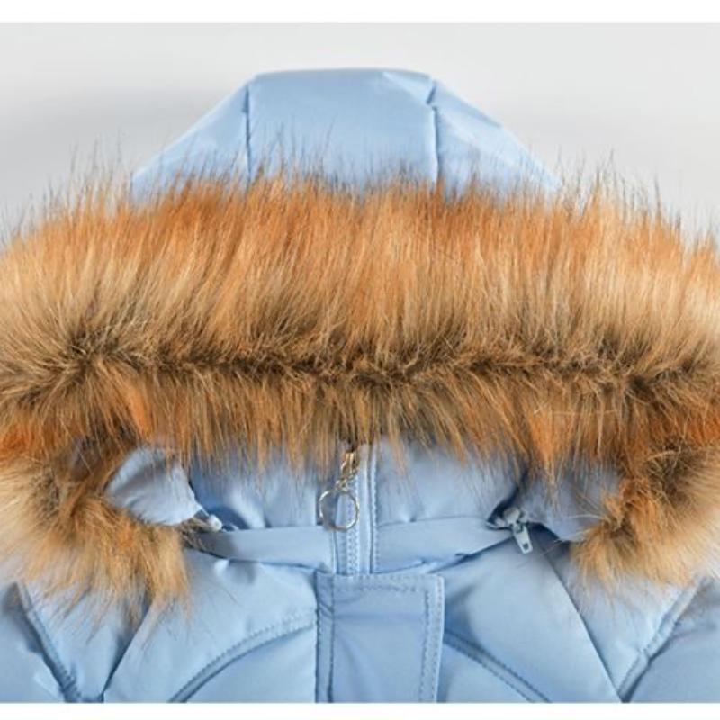 Модная хлопковая пуховая куртка для девочек средней длины, зимняя утепленная куртка для девочек