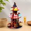 Halloween Cupcake Stand 3 Tier Pumpkin Cardboard Stand Towel Halloween Dessert Serving Tray Holder Spooky Party Decoration