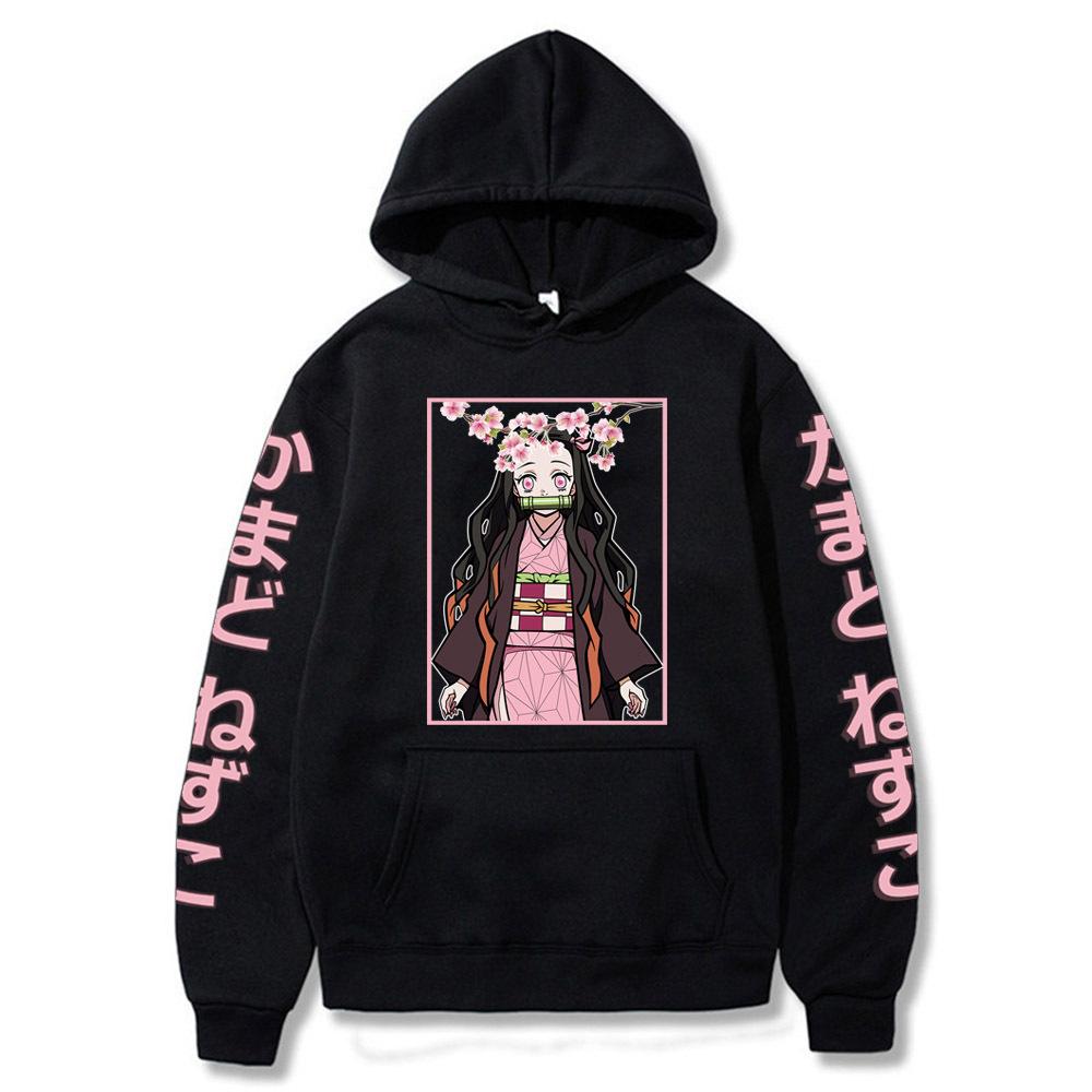 Fashion Japanese Anime Kamado Nezuko Demon Slayer Cool Women Hoodie Funny Winter Casual Cartoon Long Sleeve Sweatshirt