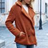 Elegant Faux Fur Cashmere Women Coat Autumn Winter Warm Solid Color Female Plush Overcoat Pocket Casual Teddy Outerwear 22942