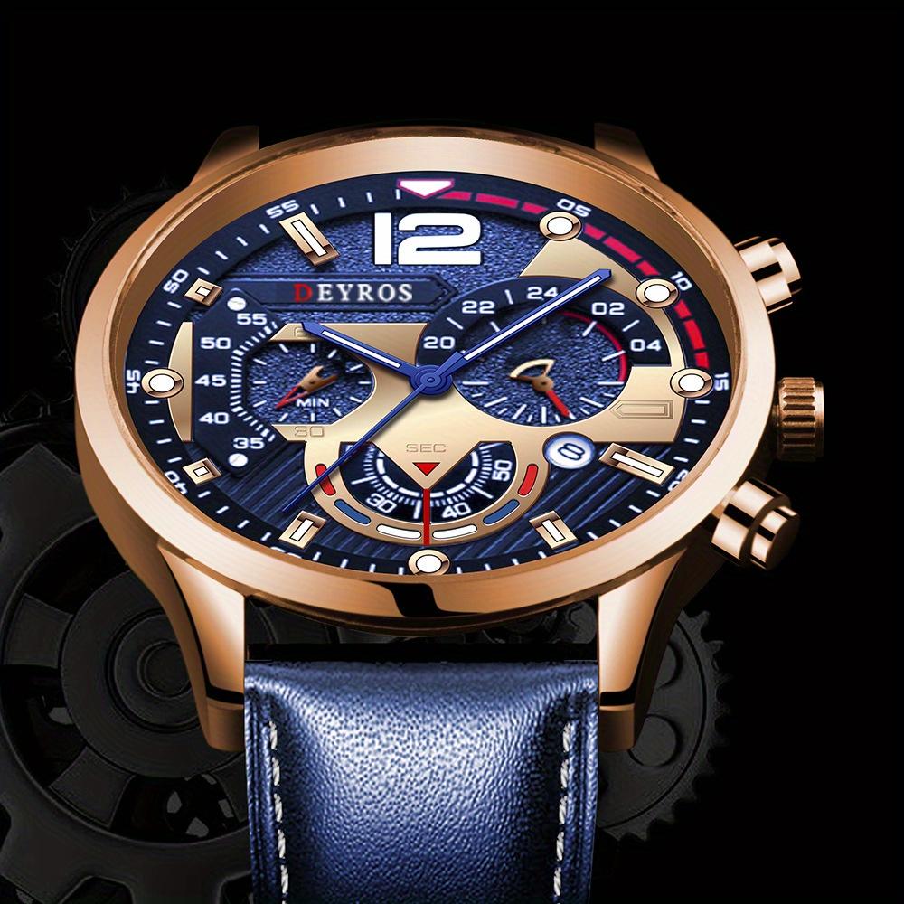 Деловые мужские кварцевые часы с календарем, модные мужские повседневные наручные часы из искусственной кожи, спортивные часы, идеальный выбор для подарков мужчинам