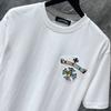8719 CHROME HEARTS 2025 Летняя новая высококачественная хлопковая свободная футболка с круглым вырезом большого размера для мужчин и женщин, парная футболка