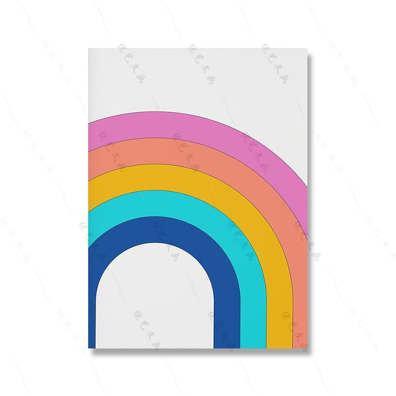 Dot Retro Aesthetic Wall Art Poster Print Cartoon Kids Style Cute Smiley Rainbow Canvas Painting Nursery Living Room Home Decor