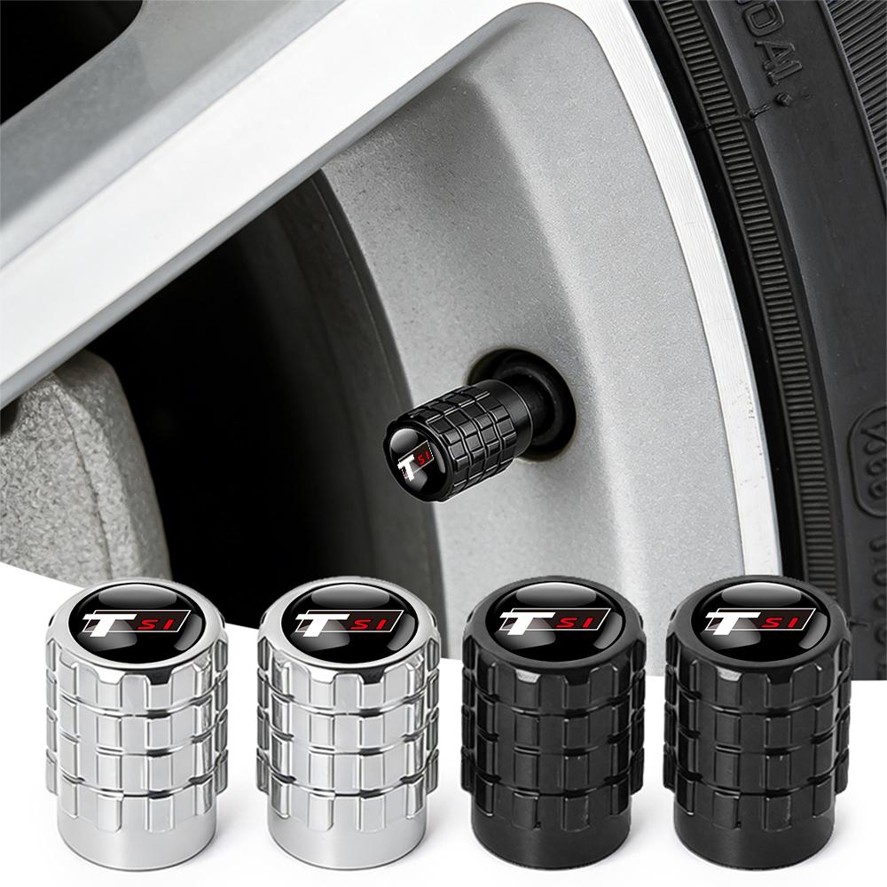 SVLHP1 4Pcs Aluminum Wheel Tire Valve Caps Dust Stem Cover Badge For Volkswagen GTI Golf Polo 6 7 Passat VW CC Tiguan T-ROC Jetta Taigo