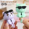1 Pair Home Hook Organizer Cartoon Cat Style DIY Round Hook Waterproof Moisture-Proof Kitchen Hanger