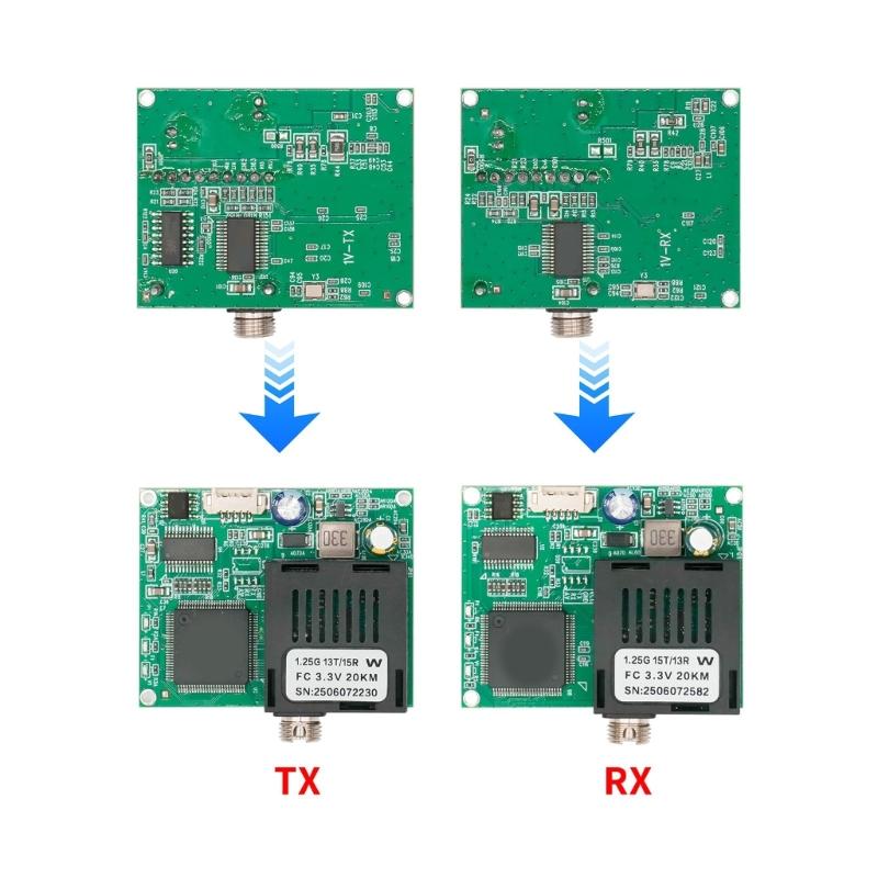 Fiber Optics Signal Converters Module For Drones Communication With Interfaces And UART/SBUS Compatibility