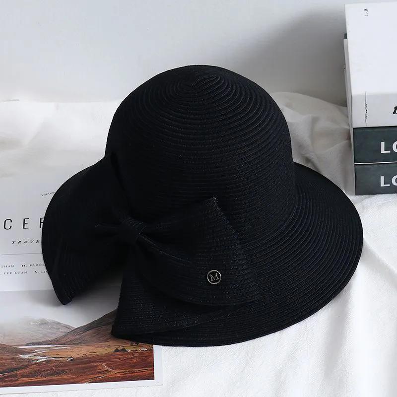 WTEMPO Женские дышащие складные летние широкополые однотонные солнцезащитные шляпы для путешествий на открытом воздухе, пляжа, солнцезащитные шляпы с бантом