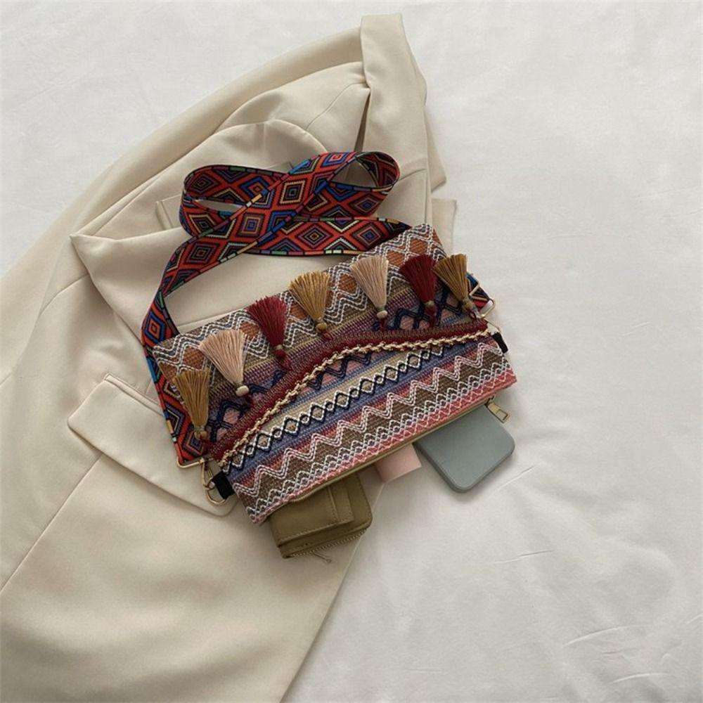 All-match Geometric Handbag Women Bag Large Capacity Bag Bohemian Shoulder Bag Fringe Shoulder Bag