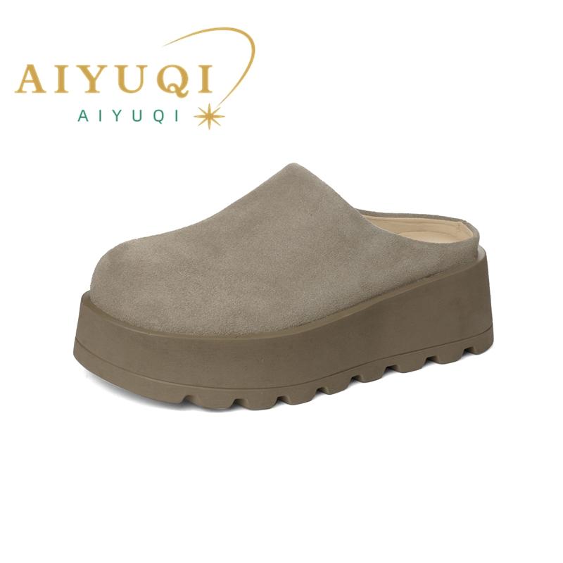 Женские тапочки Мюли на толстой подошве для женщин с закрытыми носками Удобные полутапочки большого размера для женщин