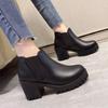 Fashion Shoes for Women 2024 High Quality Sleeve Women's Boots Winter Round Toe Solid Short Barrel Chunky Heels Large Size Fashion Boots