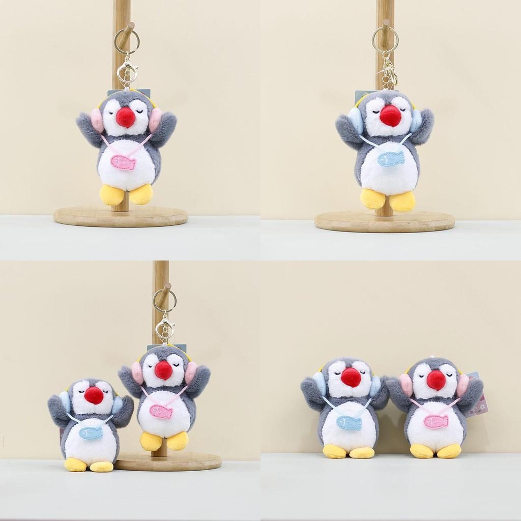 Adorable Plush Penguin Keychain Cute Cartoon Headphone Holder Fluffy Doll Accessory