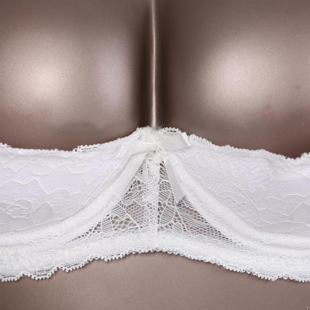 Женский кружевной бюстгальтер пуш-ап с мягкой подкладкой и регулируемыми бретелями размером 1/2 чашки на косточках