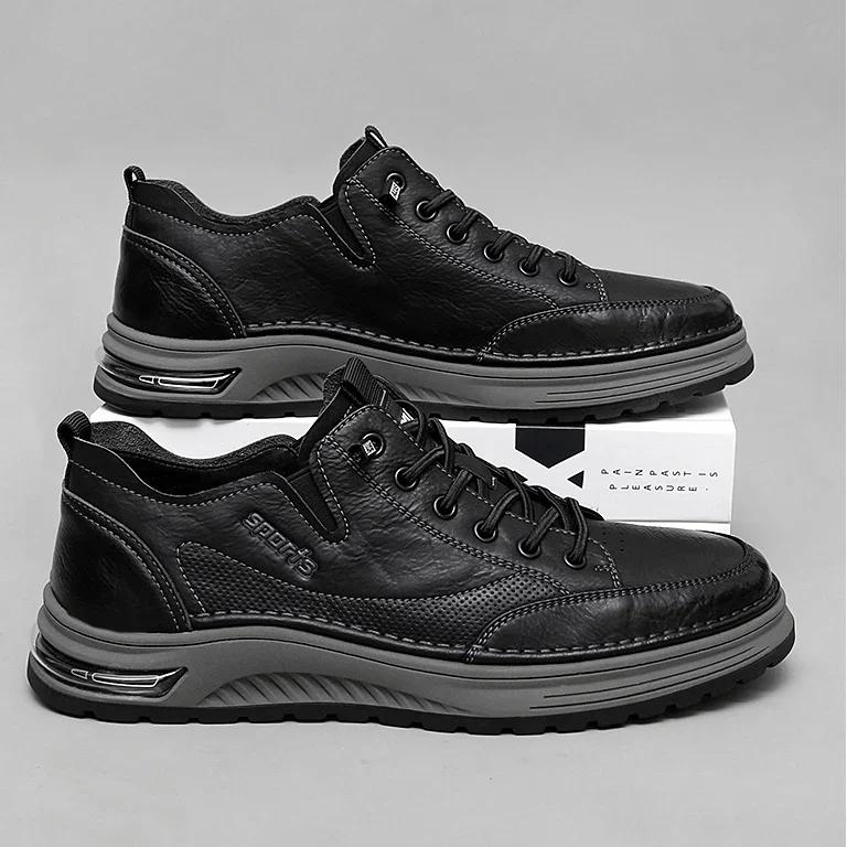 Новые мужские повседневные туфли из натуральной кожи, новые роскошные кроссовки ручной работы для бега на открытом воздухе, деловые нескользящие мужские кроссовки для тенниса Masculino