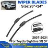 2PCS Wiper Blades Set Kit For Toyota Sightline 3Q 3P 2007-2021 Front Windshield Brushes Windscreen Window Accessories