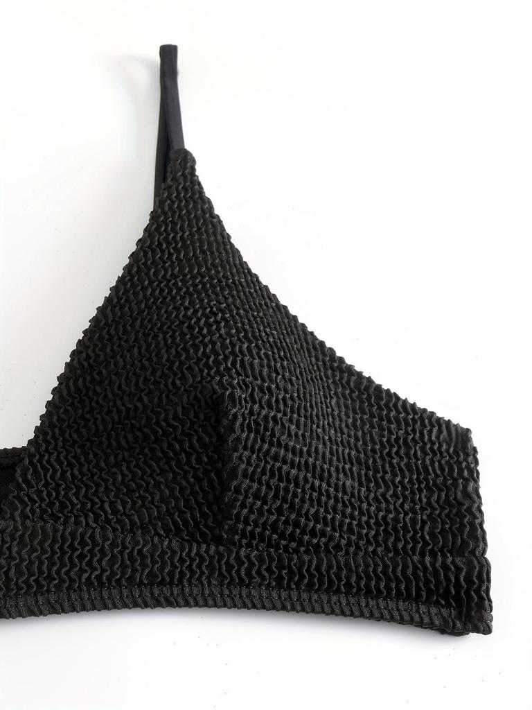 European and American Solid Color Two-Piece Bikini Swimsuit - Sexy Fashion Beachwear