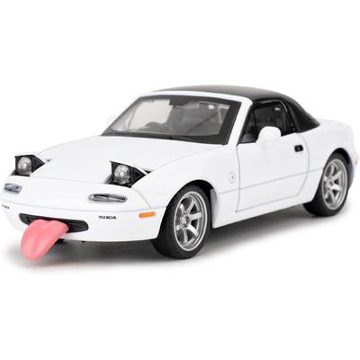 Игрушечная модель автомобиля Mazda MX-5 из сплава 1/32 с инерционным механизмом, съемным верхом, мигающими огнями со звуком и яркими огнями, коллекционный подарок для детей (красный)