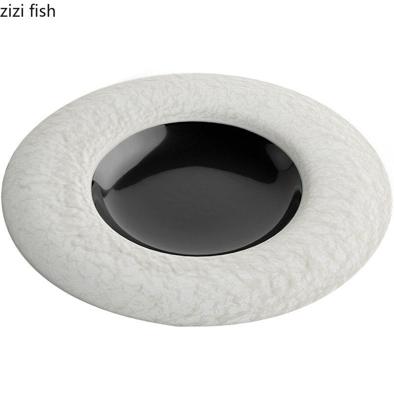 Керамическая обеденная тарелка Креативная текстура камня Мелкая тарелка Паста Тарелка для закусок Десертные тарелки Стейк Тарелки Домашняя посуда