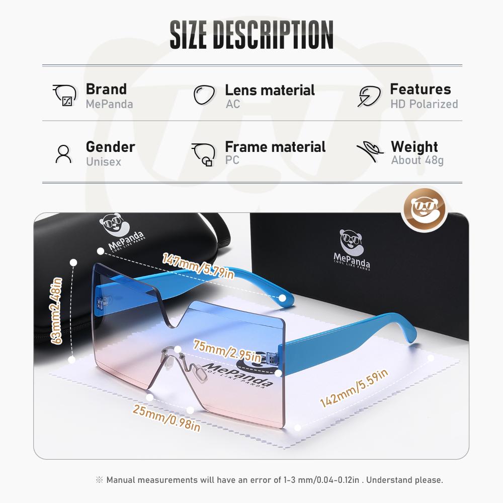 MePanda унисекс, двухцветные, цельные, без оправы, модные уличные солнцезащитные очки для вечеринок., UV400