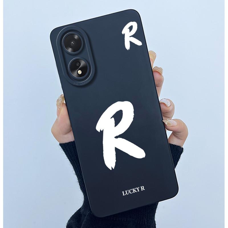 Чехол для Oppo A18 A38 A58 A78 4G Чехол Защита камеры Минималистичный Буквы Жидкий силикон Мягкие задние крышки для Oppo A 38 A 18 Корпус