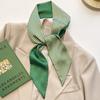 Green Small Silk Scarf Women's Hair Small Scarf Tie Cravat