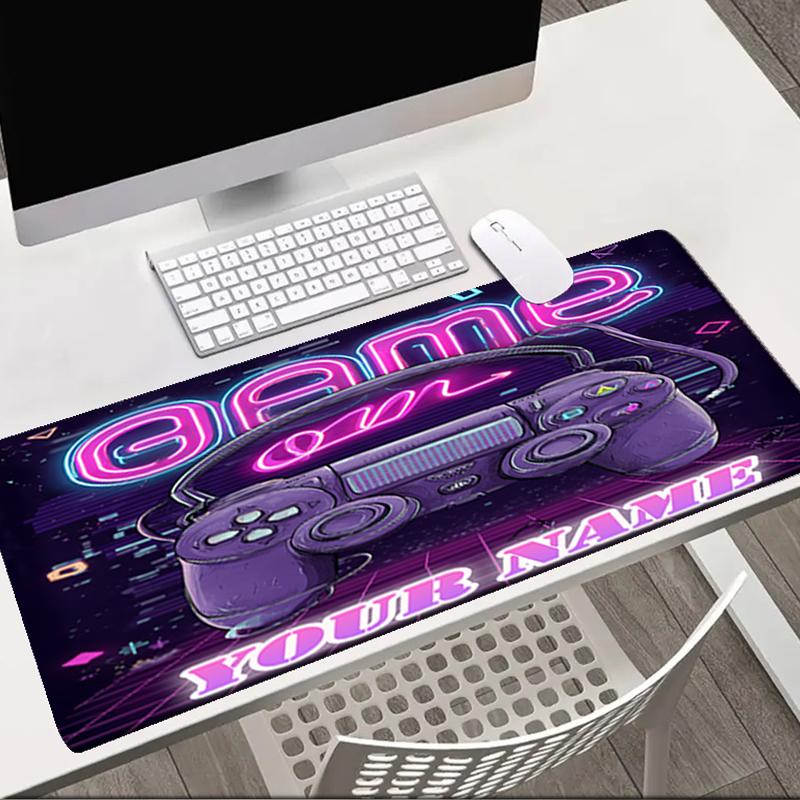 1PC Custom Name "Neon Vibes" Mouse pad, keyboard and mouse desk pad, for computer notebook Birthday Gift For Any Room Or Office