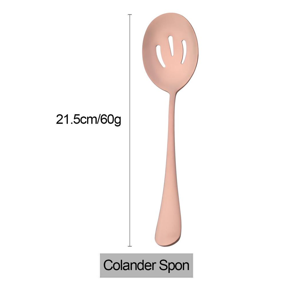 1Pc Serving Spoon Set Stainless Steel Hot Pot Spoon Colander for Dinner Household Public Dinnerware Slotted Spoon Kitchen Tableware