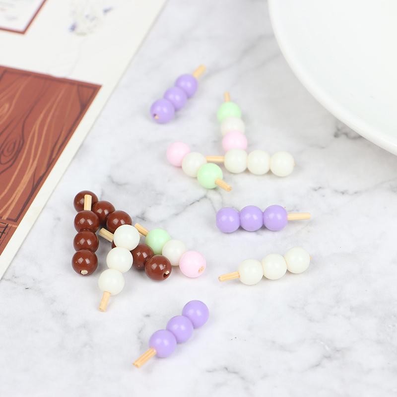 3 Набора Миниатюрный Кукольный Домик Японские Рыбные Шарики Шарики из Клейкого Риса Рисовые Лепешки на Шпажках Еда Кухонные Аксессуары Украшение Кукольного Домика