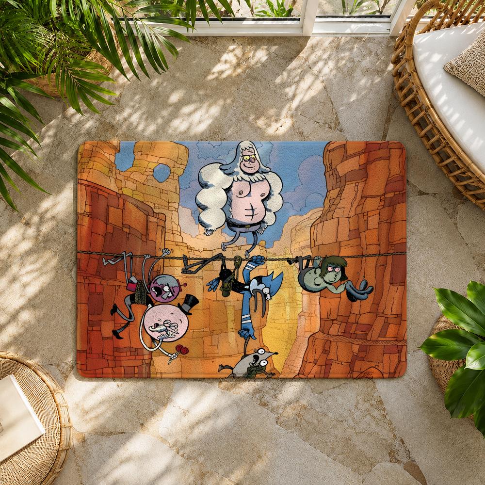 R-Regular S-Show Floor Mat Flannel Rug Non Slip Absorbent Soft Washable for Entryway Hallway Bathroom Kitchen Decor