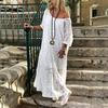 ZANZEA Women Off Shoulder Half Sleeve Lace Party Maxi Beach Dress Sundress