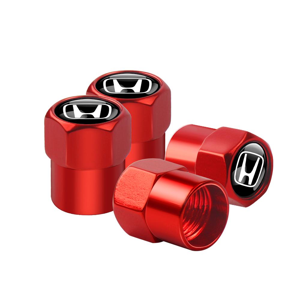 PLXI9 4pcs Metal Car Wheel Tire Valve Caps Stem Case Covers Accessories For Honda Civic 10th 11th Gen Hrv Jazz City Fit 7 Crv Odyssey