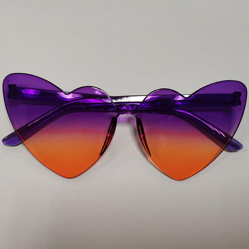 Love Heart Shape Sunglasses Women Rimless Frame Tint Clear Lens Colorful Sun Glasses FemaleGradient Sun Glasses Goggles Travel